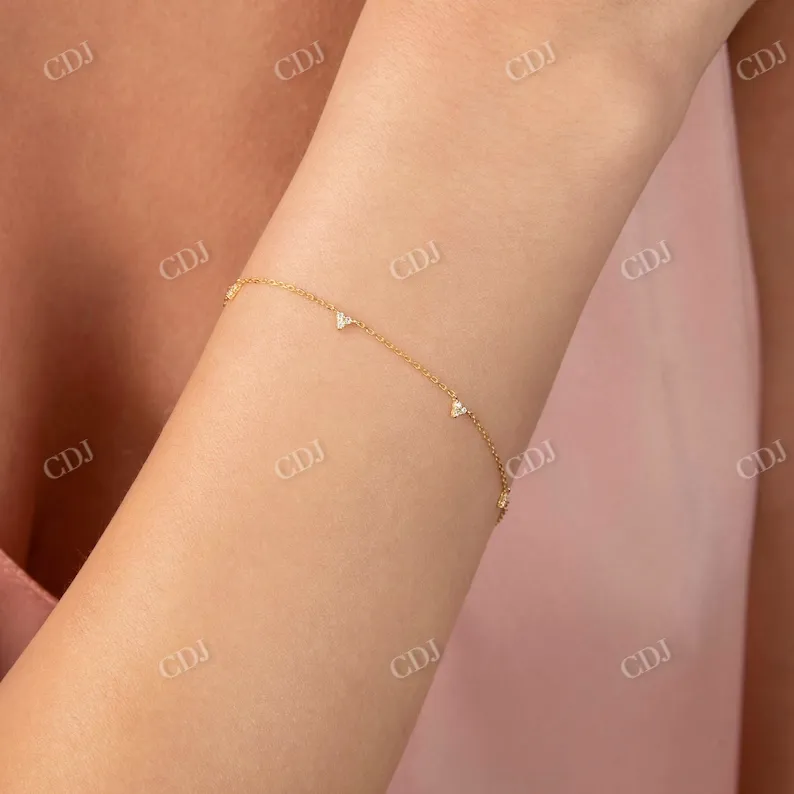 0.09CT natural Dimond Thin Chain Bracelet