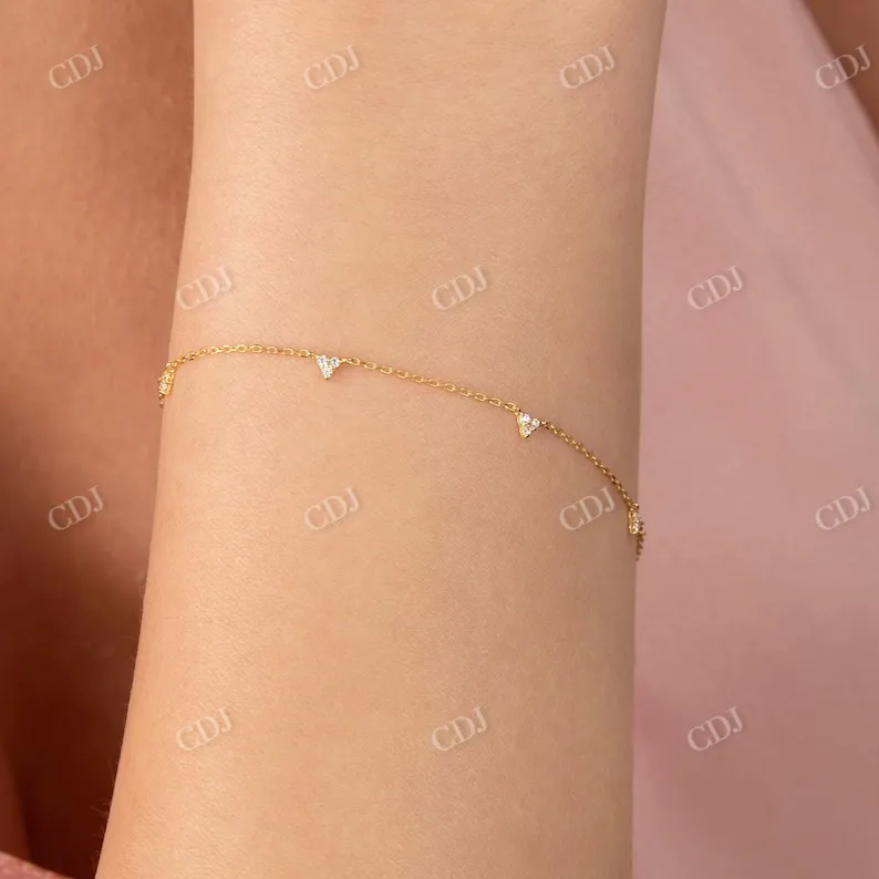 0.09CT natural Dimond Thin Chain Bracelet