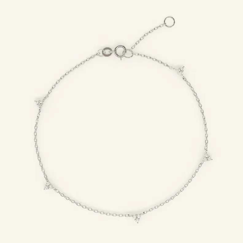 0.09CT natural Dimond Thin Chain Bracelet