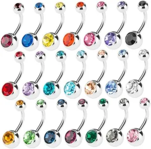 1 21pcs Navel Ring Fashion Navel Studs Fashion Belly Jewelry Short Navel Ornaments