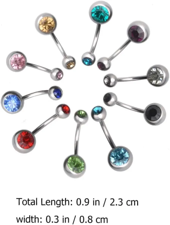 1 21pcs Navel Ring Fashion Navel Studs Fashion Belly Jewelry Short Navel Ornaments