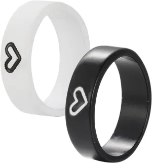 1 Pair Matching Heart Promise Rings for Couples Durable Finger Jewelry Sturdy Wedding Bands for Sensitive Skin for Engagement and Special Occasions
