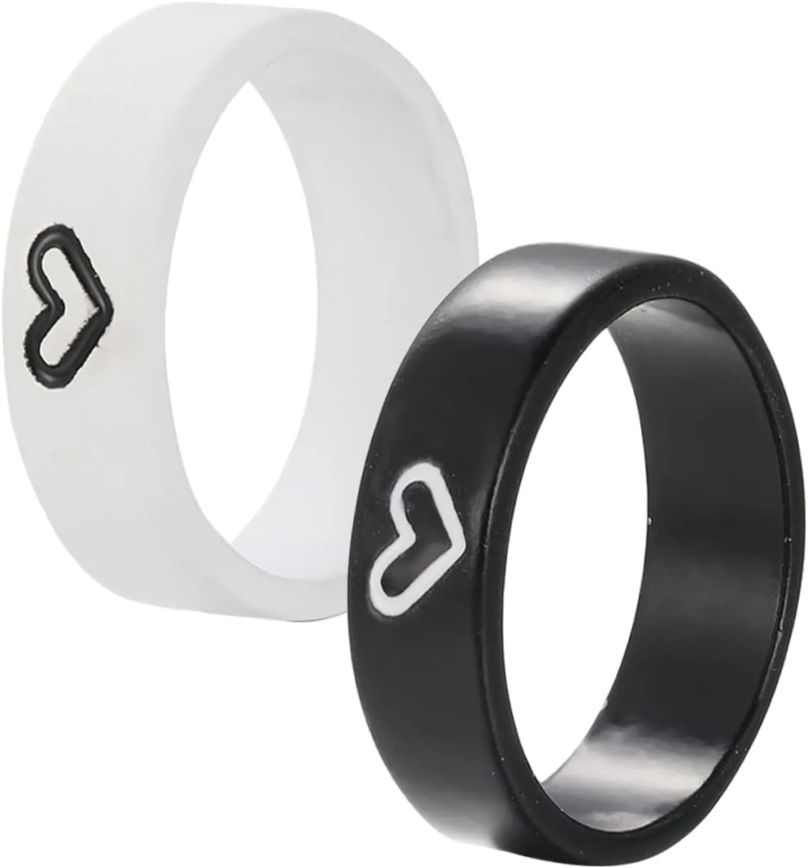 1 Pair Matching Heart Promise Rings for Couples Durable Finger Jewelry Sturdy Wedding Bands for Sensitive Skin for Engagement and Special Occasions