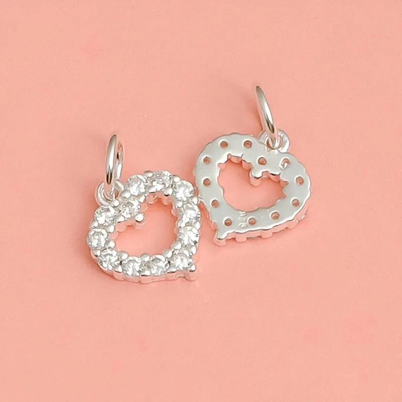 1 Piece Sterling Silver Heart Shape Pendant