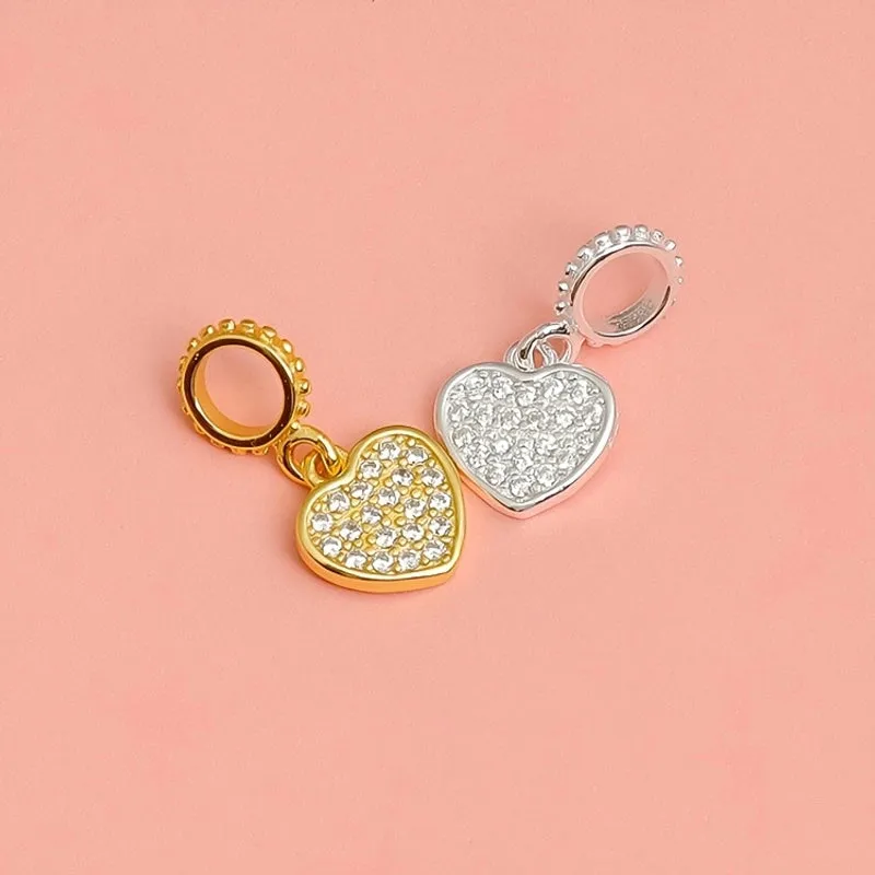 1 Piece Sterling Silver Heart Shape Pendant
