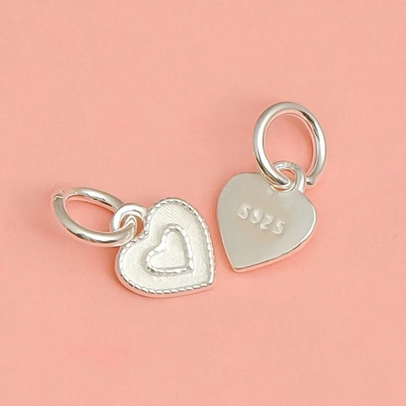1 Piece Sterling Silver Heart Shape Pendant