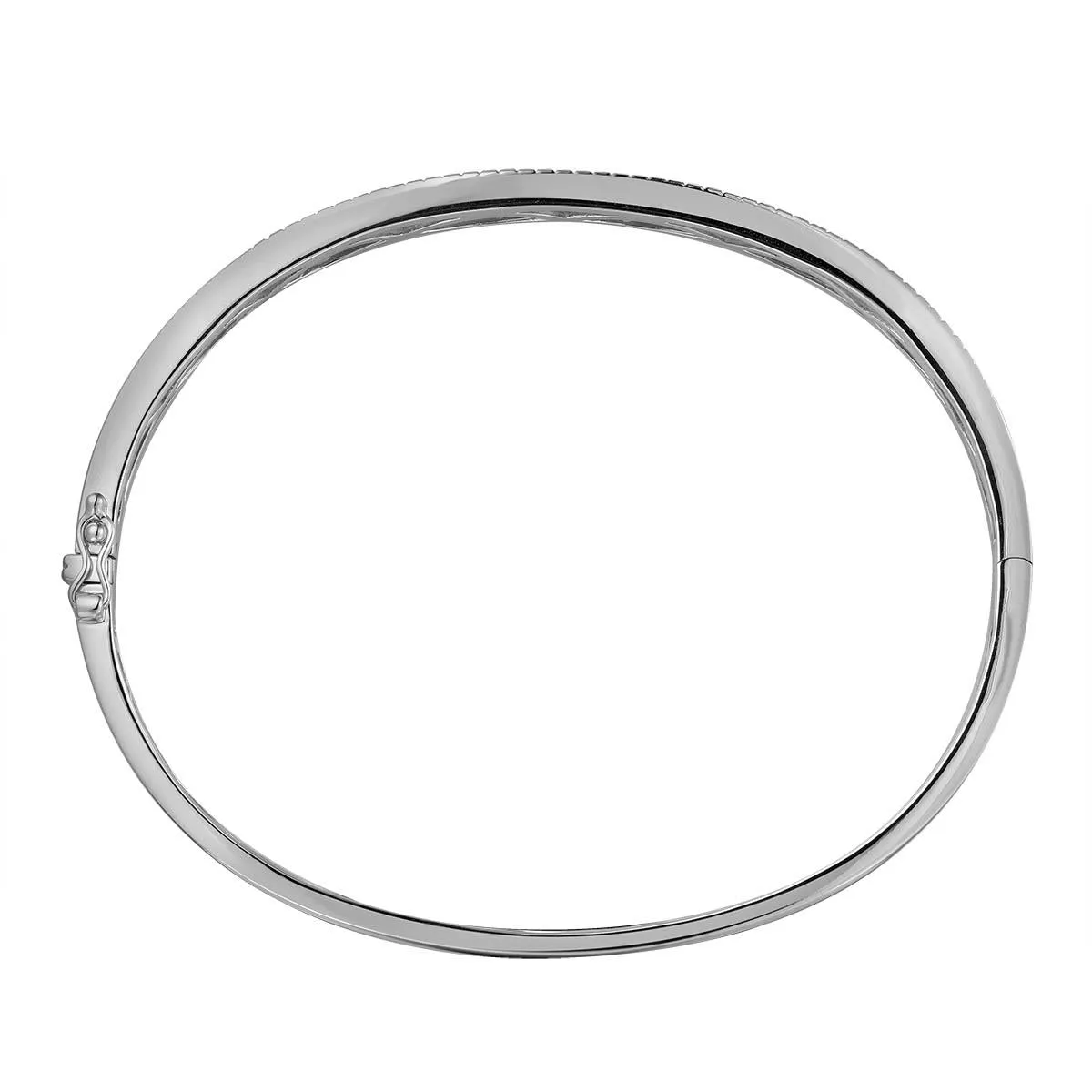 1.39ctw Diamond White Gold Bangle Bracelet