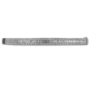 1.39ctw Diamond White Gold Bangle Bracelet