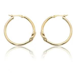 14k Gold Knot Hoop Earrings