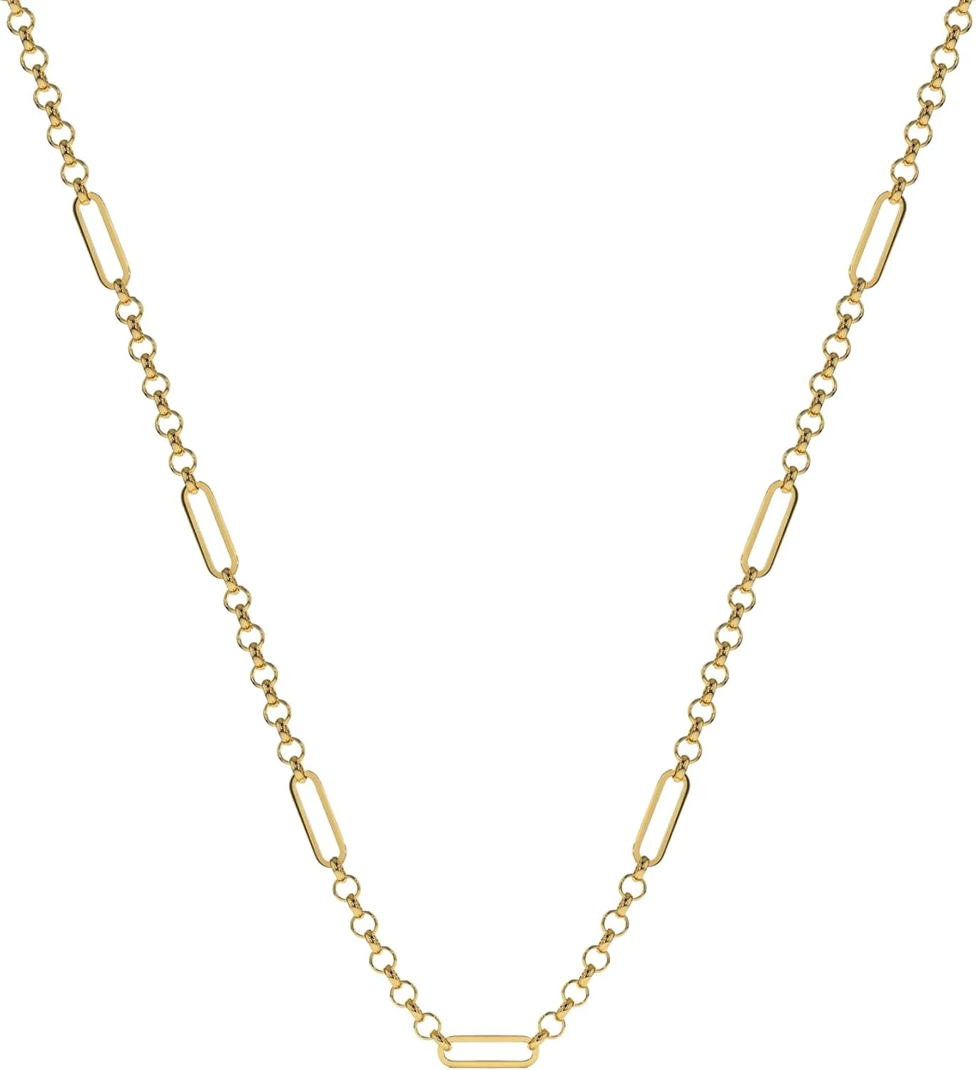 14k Gold Paperclip Rolo Necklace for Women,Dainty Gold Necklace,Gold Chain Choker Necklaces,Simple Gold Layered Necklaces,Gold Jewelry Gift for Women