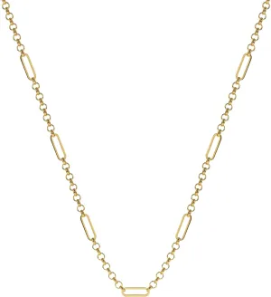 14k Gold Paperclip Rolo Necklace for Women,Dainty Gold Necklace,Gold Chain Choker Necklaces,Simple Gold Layered Necklaces,Gold Jewelry Gift for Women