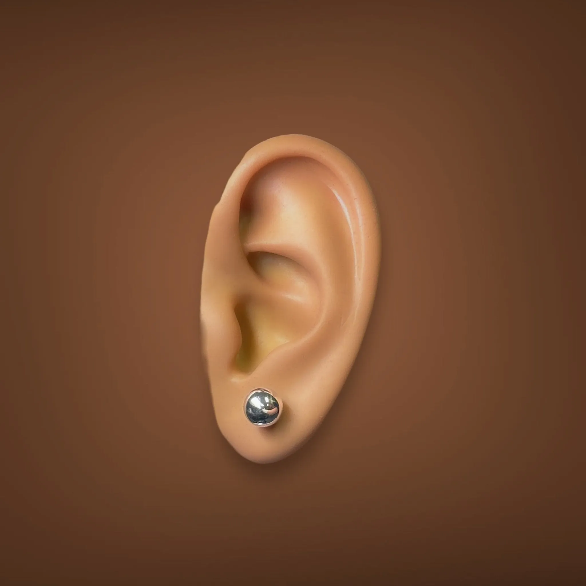 14K W Gold 7mm Ball Earrings