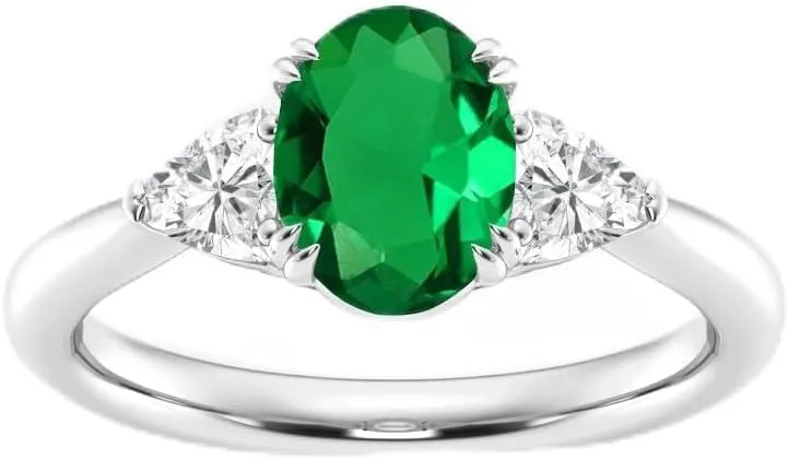 1.5 Carat Natural Gemstone Rings with Moissanite 925 Sterling Silver Oval Shape Blue Diamond/Opal/Emerald/Sapphire/Moss Agate Ring 68MM gem rings for women Jewelry Gift for Birthday Christmas