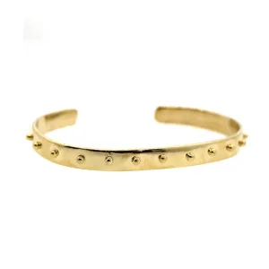 18 Karat Gold Studded Cuff Bracelet