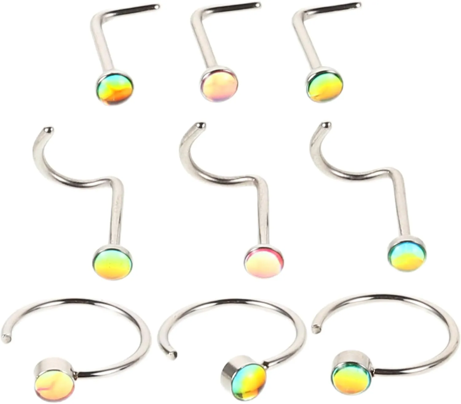 1set Unique Nose for Women Cute Gradient Colors Easy to Wear Helix Hoop Earrings Stylish Nose for Individuality and Fashion
