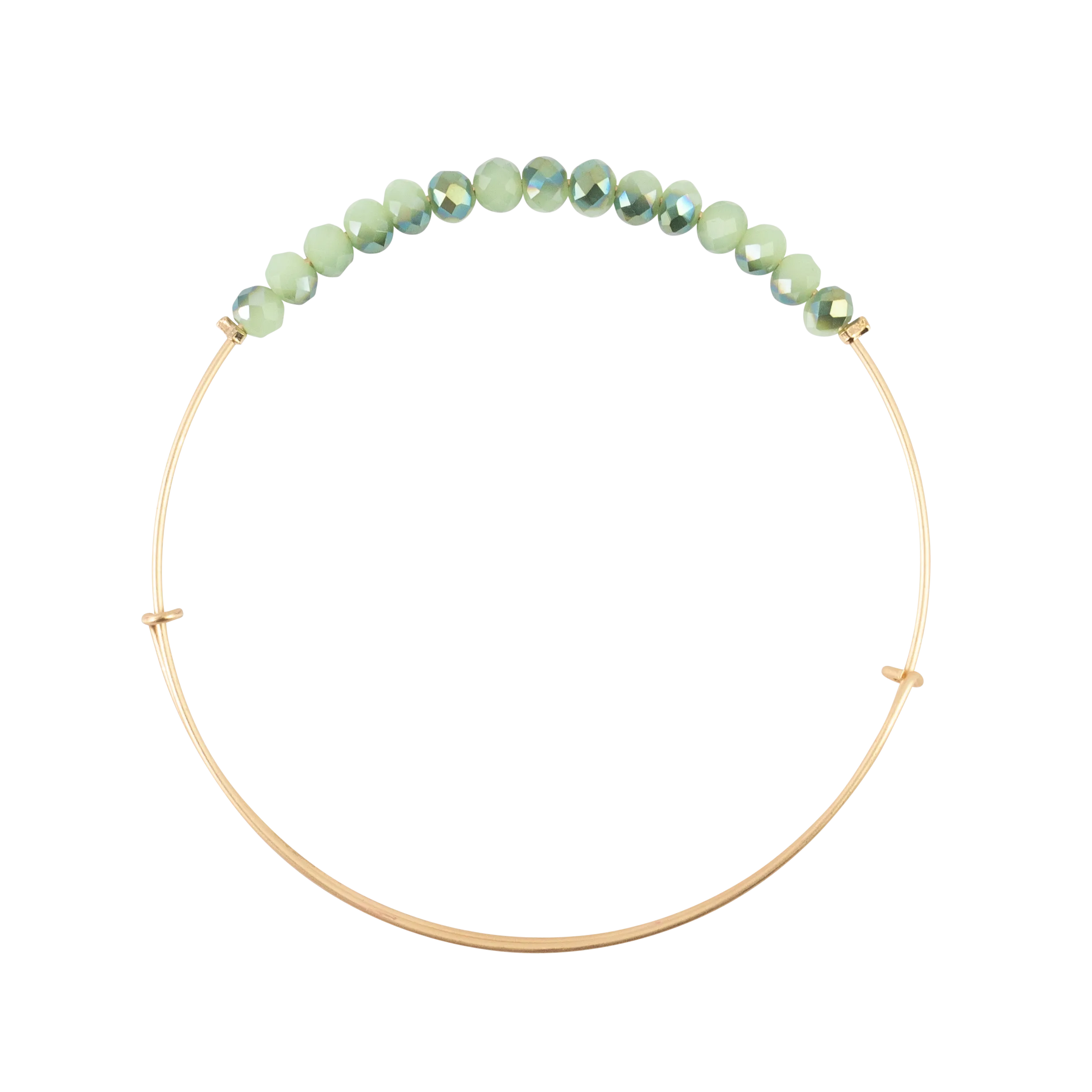 2 Tone - Mint/AB Shiny Green & Teal Crystal Bangle