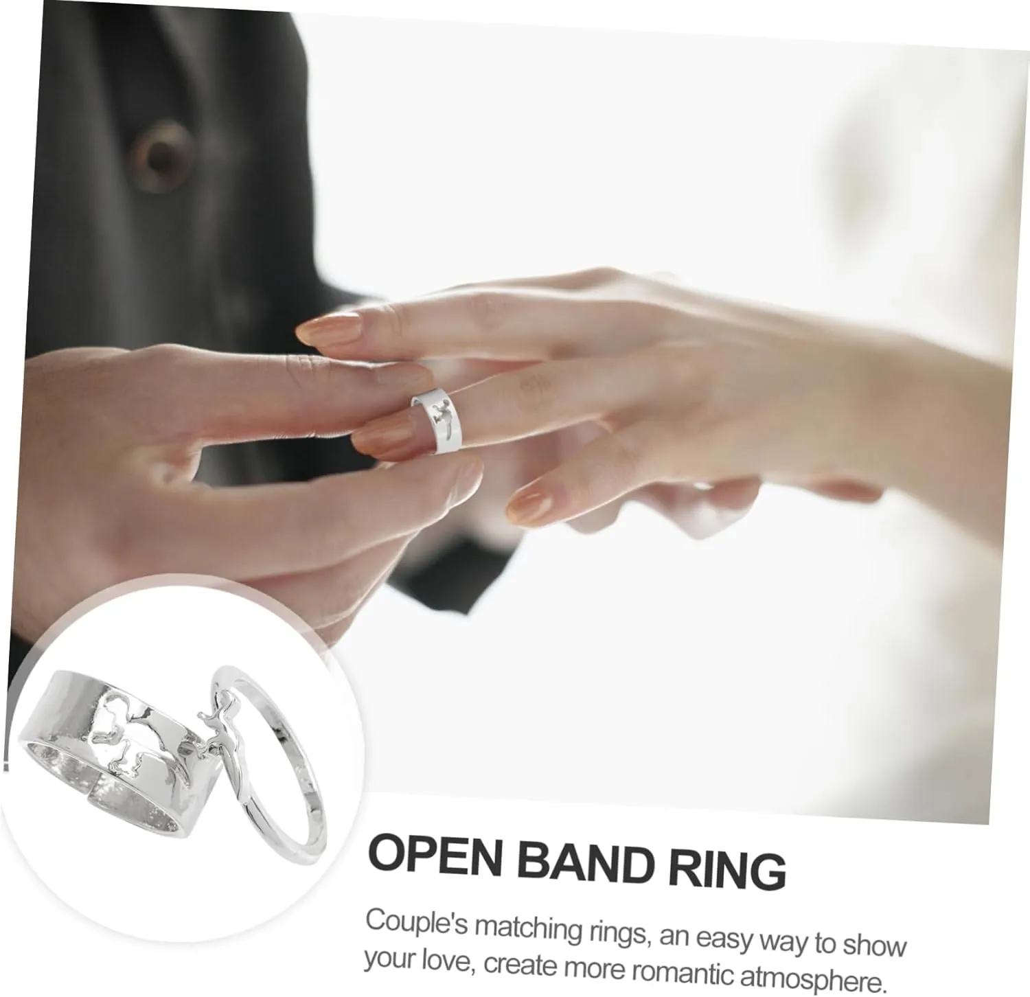 2pcs Couple Dinosaur Ring Couple Matching Rings Couple Ring Open Band Ring Dinosaur Matching Ring