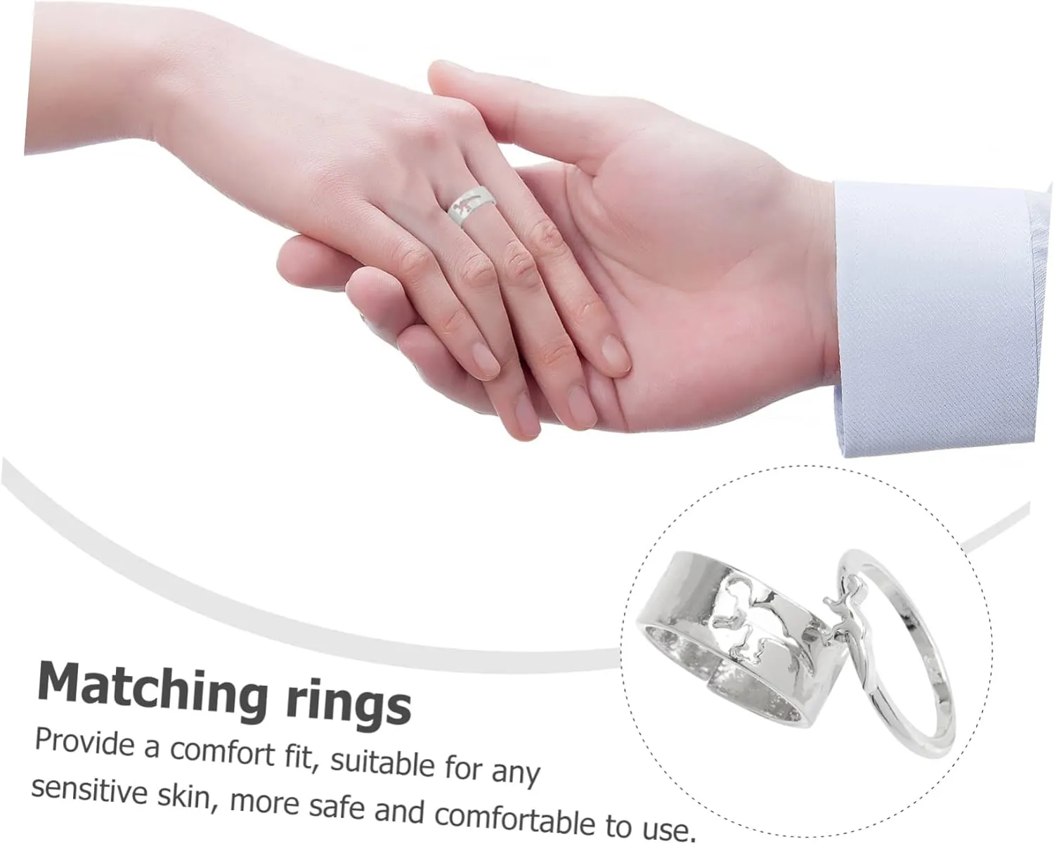 2pcs Couple Dinosaur Ring Couple Matching Rings Couple Ring Open Band Ring Dinosaur Matching Ring