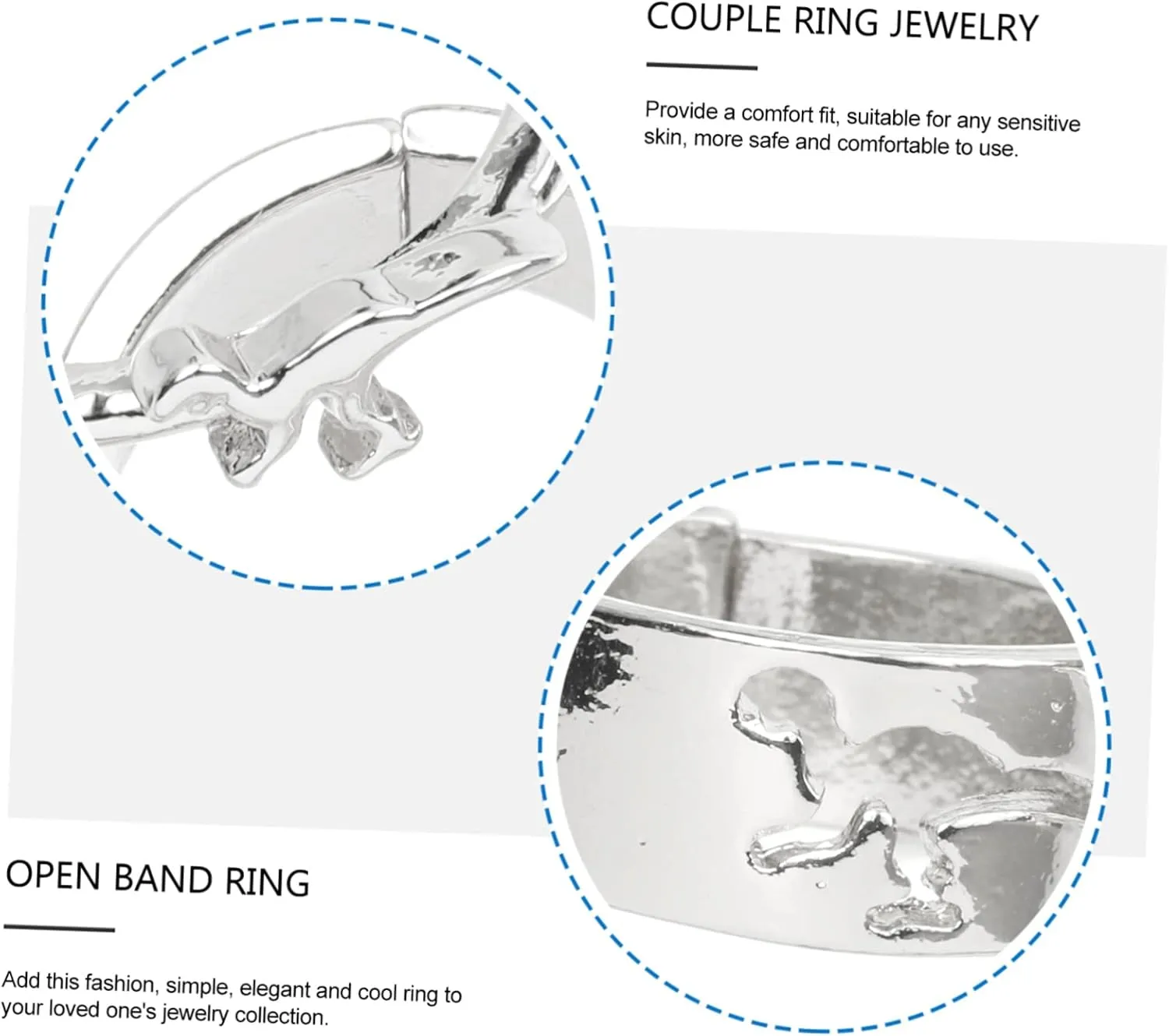 2pcs Couple Dinosaur Ring Couple Matching Rings Couple Ring Open Band Ring Dinosaur Matching Ring