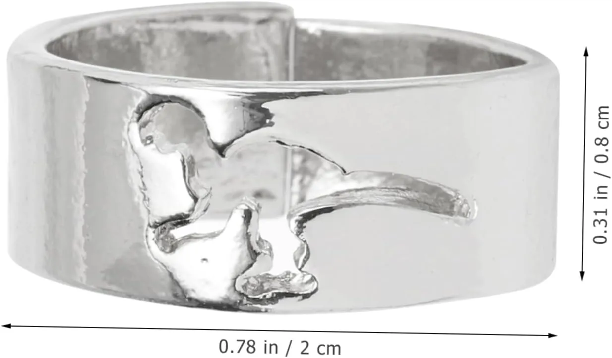 2pcs Couple Dinosaur Ring Couple Matching Rings Couple Ring Open Band Ring Dinosaur Matching Ring