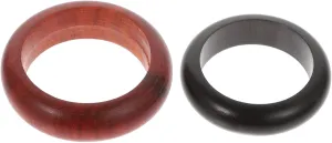 2pcs Wooden Finger Rings Stylish Vintage Jewelry Retro Decor Ring Finger Decor