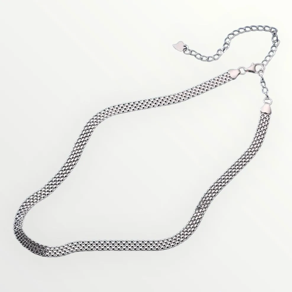 31-35cm 4.65mm Width Mesh Choker Chain Necklace