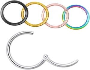 5pcs Stainless Steel Nose Hoops for Women Body Piercing Jewelry Steel and Comfortable and Skin-friendly