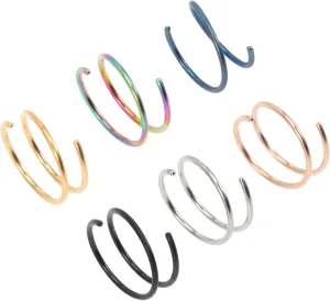 6Pcs Spiral Nose Ring Hoops for Women Stainless Steel Nose Jewelry Steel and Comfortable and Creative Nose Hoops