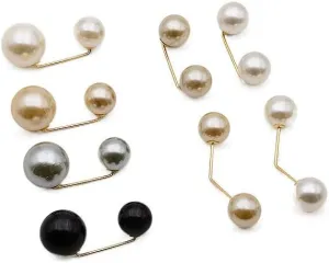 8 Pcs Pearl Brooch for Women, Fashion Pin Sweater Shawl Clips Waist Extender Safety Pins, Dress skirt Clip Clothing Bag Pin Wedding Party Decoration
