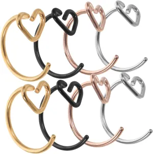 8pcs Stainless Shape Nose for Men and Women Unique Nose Piercing Jewelry for Holiday and Special Occasions Includes Steel and Colors