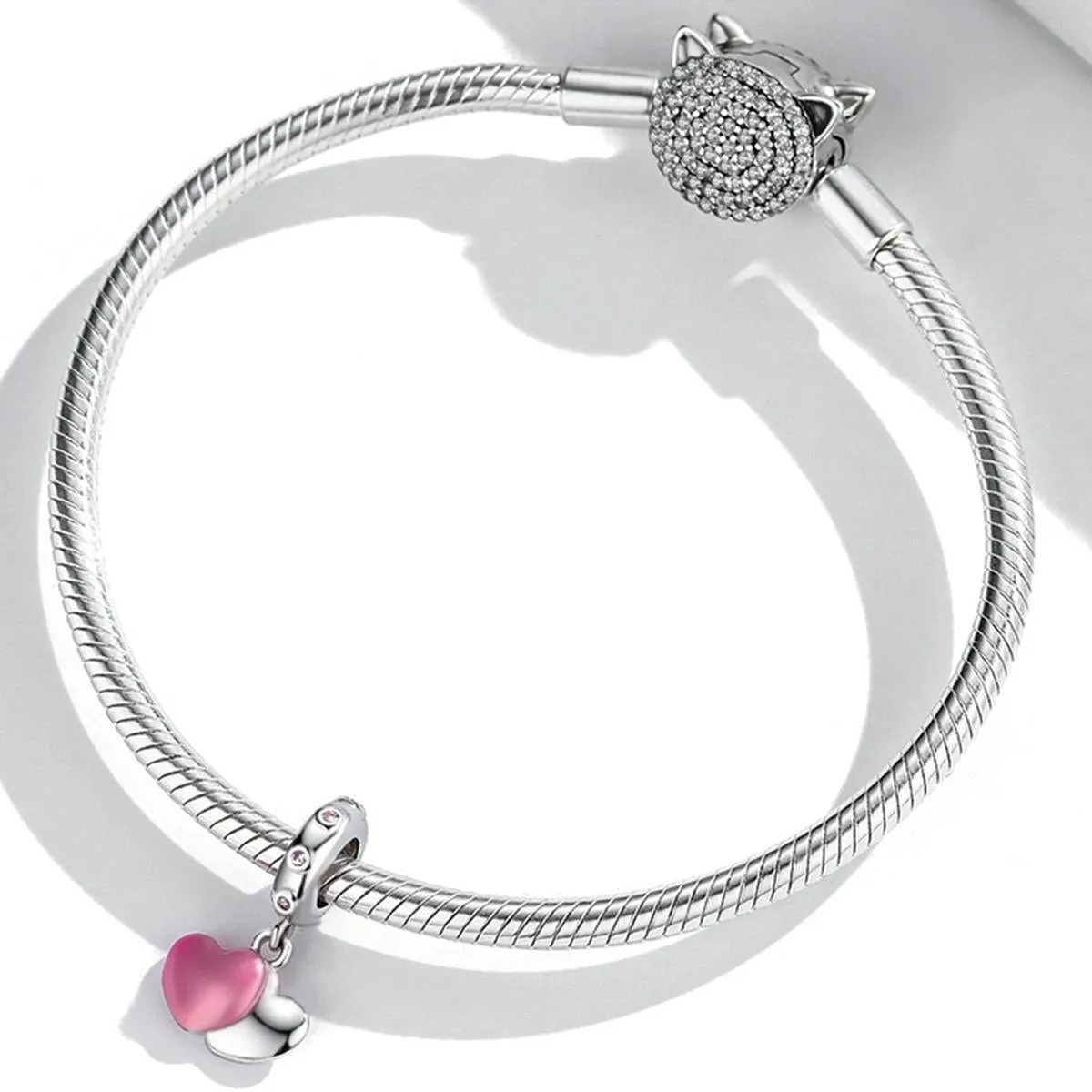 925 Sterling Silver Double Love Pendant For Bracelet Or Necklace