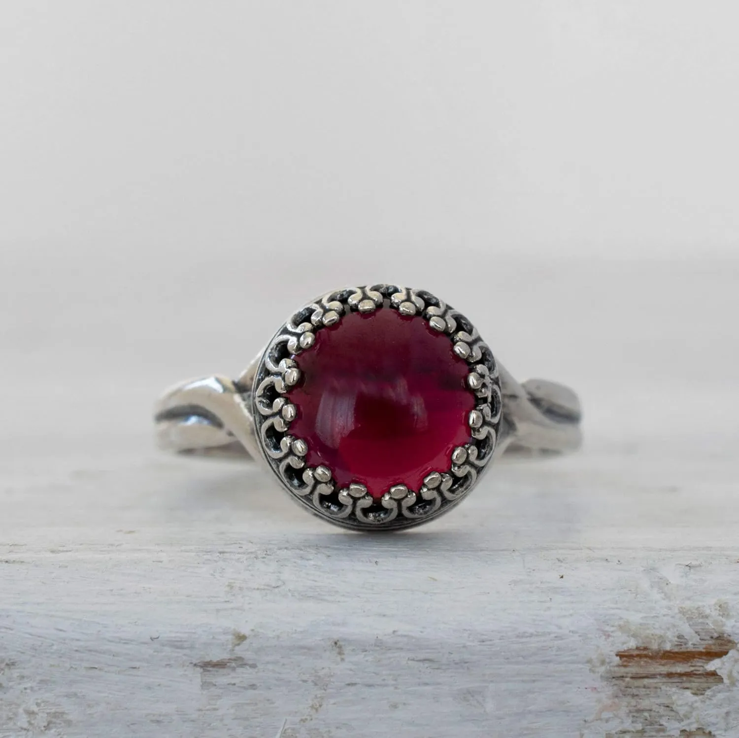 925 Sterling Silver Garnet Rings for Women - Anniversary Rings for Women - Sterling Silver Rings for Women - Dainty Sterling Silver Rings - Sterling Silver Garnet Ring - Anniversary Bands