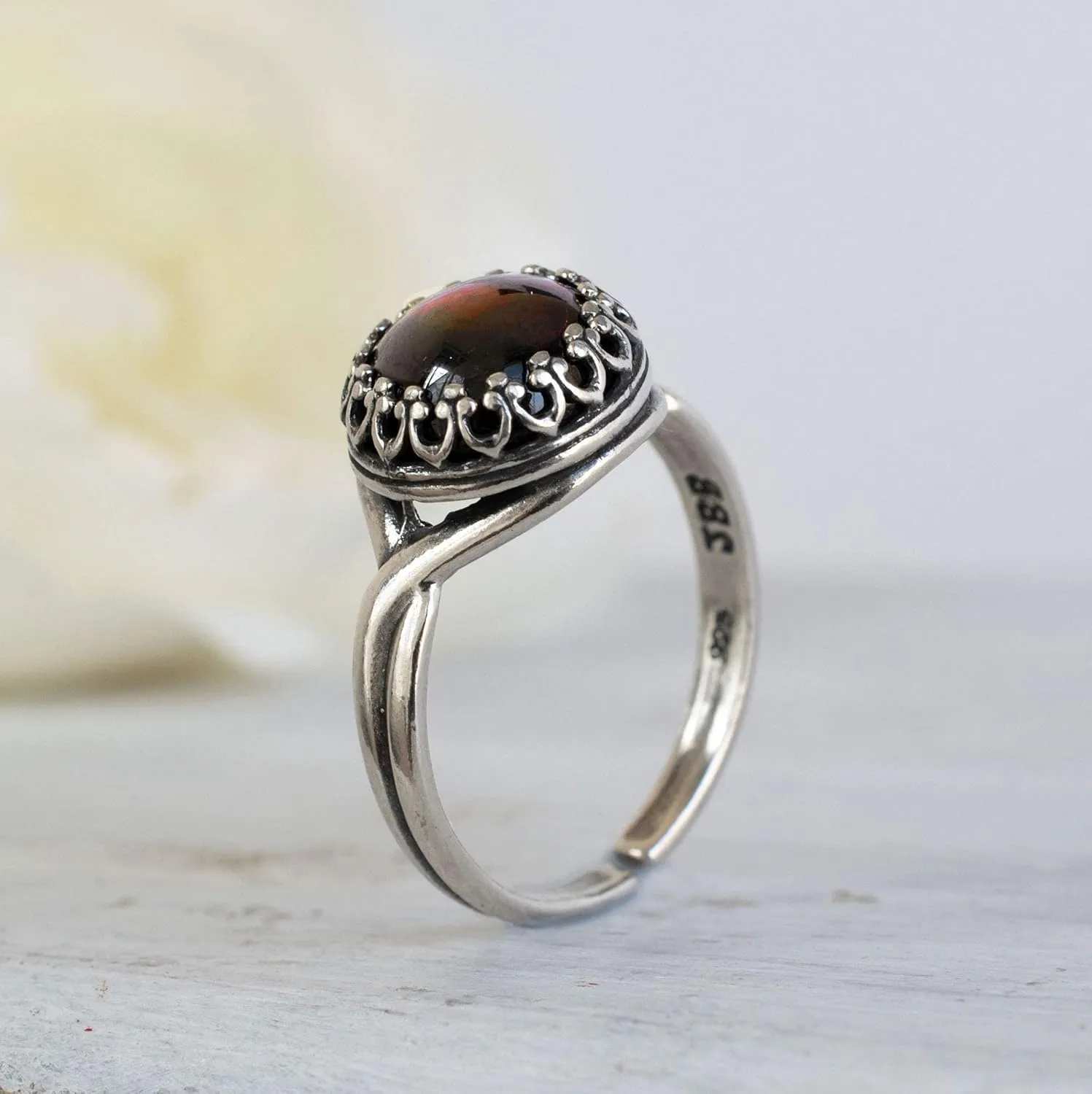 925 Sterling Silver Garnet Rings for Women - Anniversary Rings for Women - Sterling Silver Rings for Women - Dainty Sterling Silver Rings - Sterling Silver Garnet Ring - Anniversary Bands