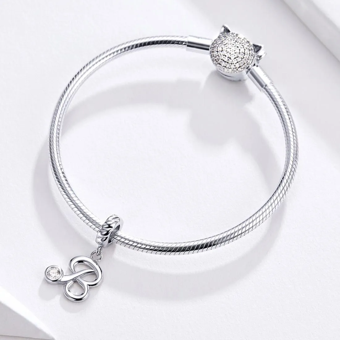 925 Sterling Silver Personalized Letter Pendant For Diy Bracelets And Necklaces Style - B