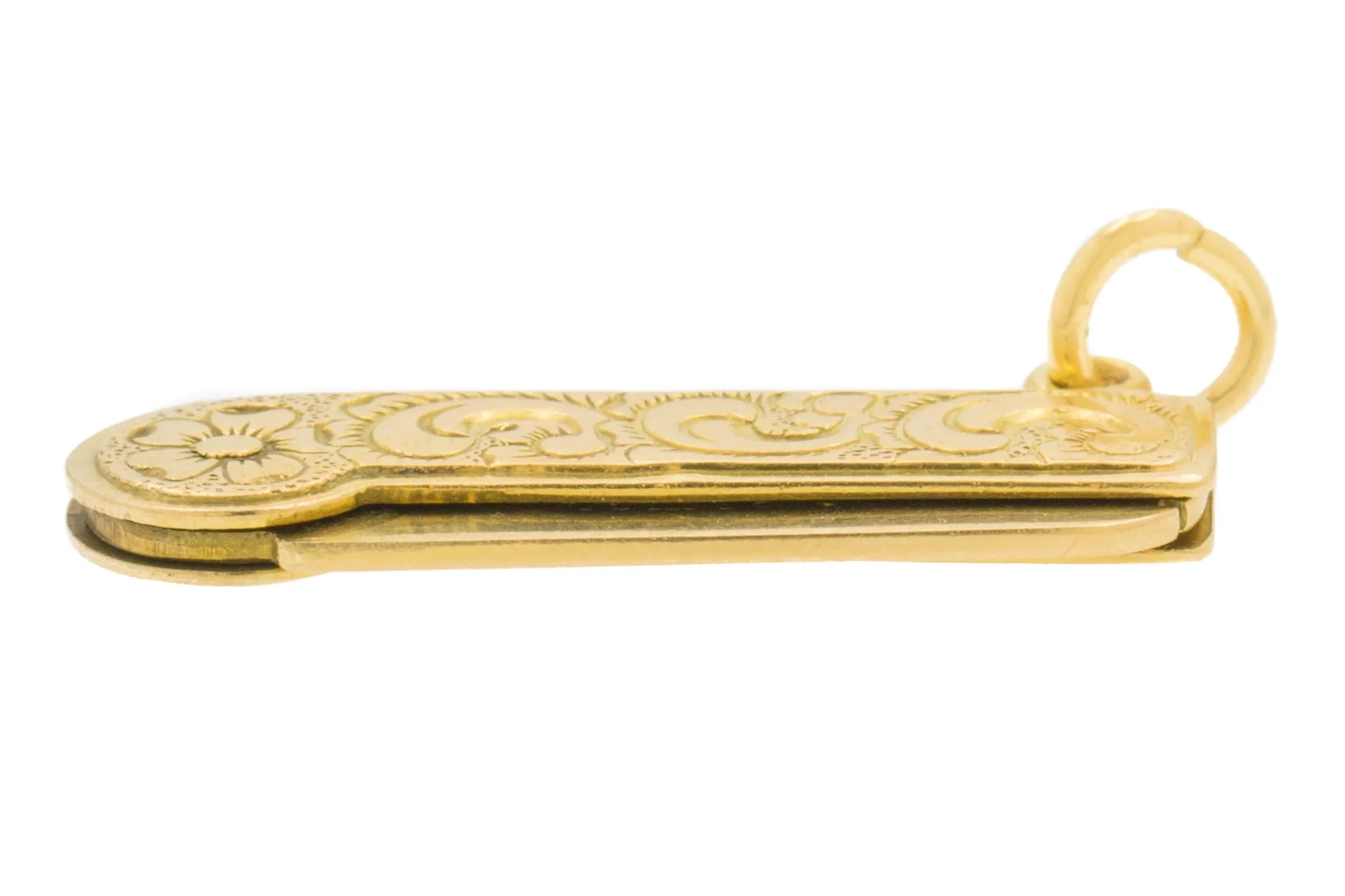 9ct Gold Articulated Engraved Hair Comb Charm