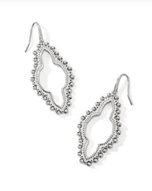Abbie Beaded Open Frame- Silver Metal
