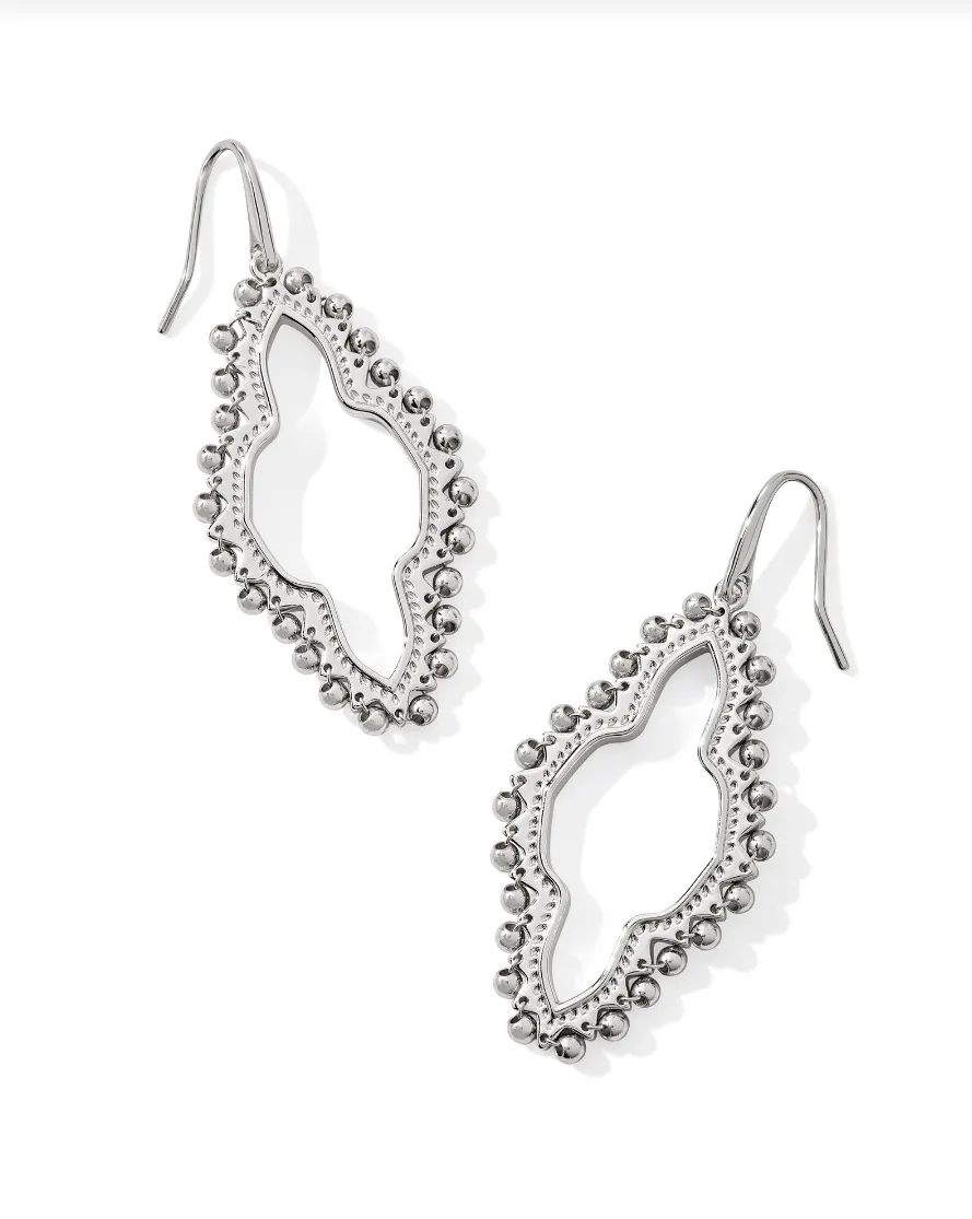 Abbie Beaded Open Frame- Silver Metal