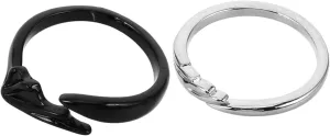 Adjustable Opening Angel Devil Couples Ring Set Fashion Jewelry for Lovers