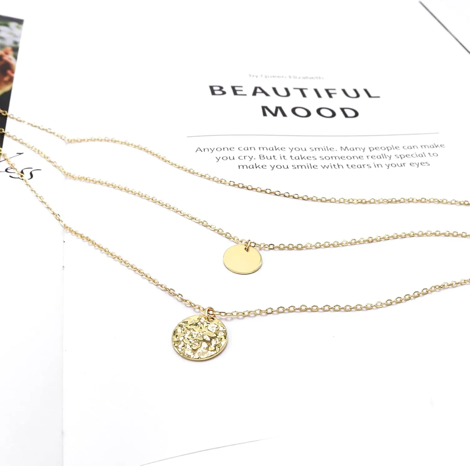 Aisansty Dainty Layered Choker Necklaces Handmade Coin Tube Star Pearl Pendant Multilayer Adjustable Layering Chain Gold Plated Necklaces Set for Women