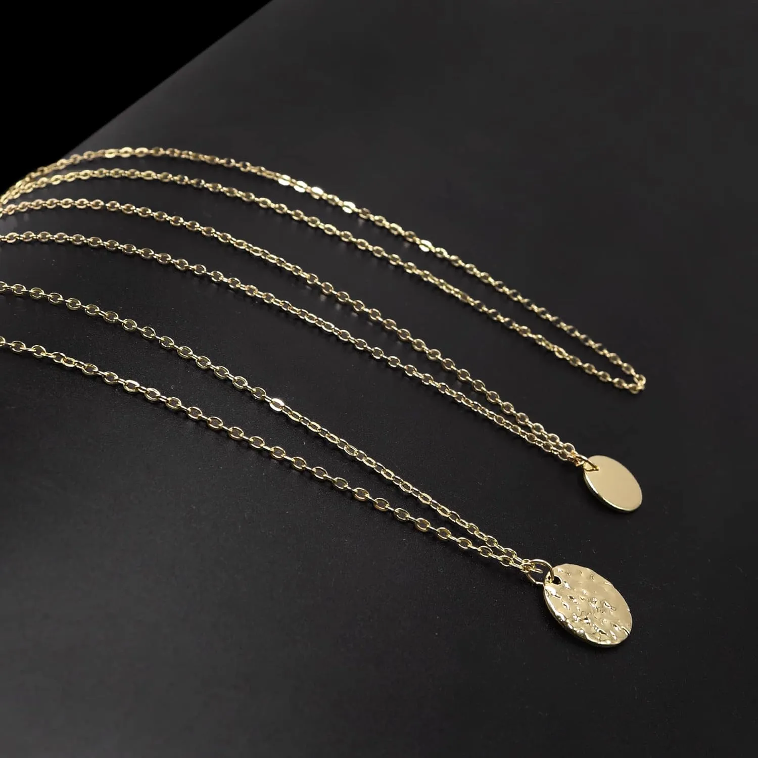 Aisansty Dainty Layered Choker Necklaces Handmade Coin Tube Star Pearl Pendant Multilayer Adjustable Layering Chain Gold Plated Necklaces Set for Women