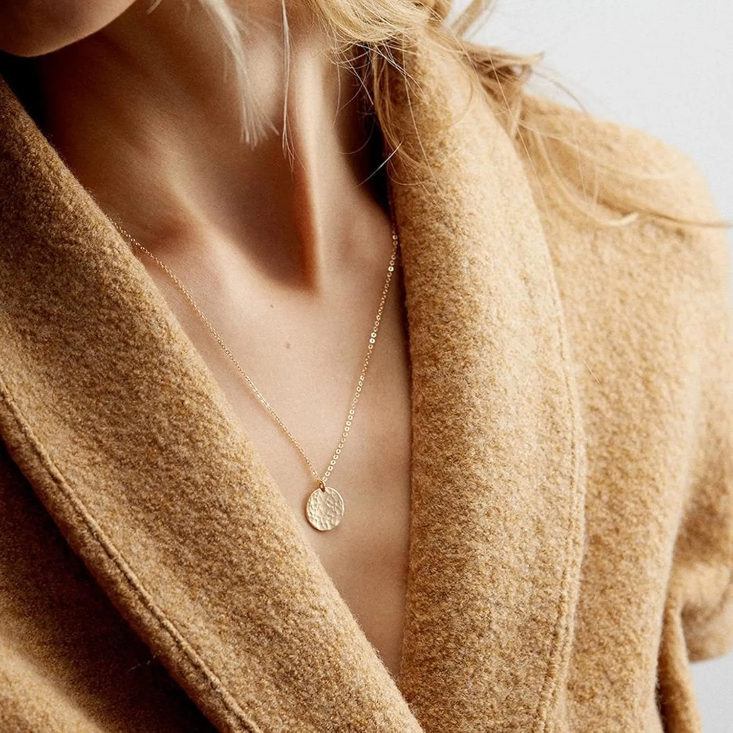 Aisansty Dainty Layered Choker Necklaces Handmade Coin Tube Star Pearl Pendant Multilayer Adjustable Layering Chain Gold Plated Necklaces Set for Women