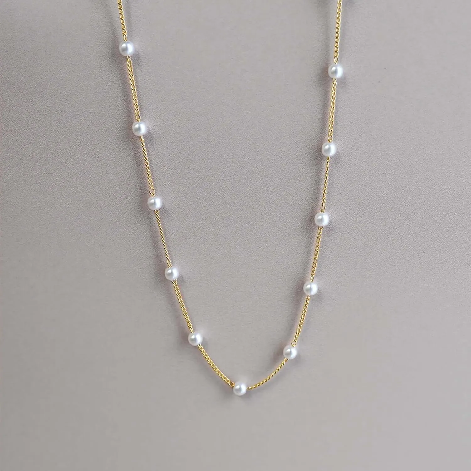 Aisansty Dainty Layered Choker Necklaces Handmade Coin Tube Star Pearl Pendant Multilayer Adjustable Layering Chain Gold Plated Necklaces Set for Women