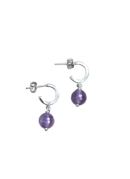 Amethyst & Silver drop Earrings