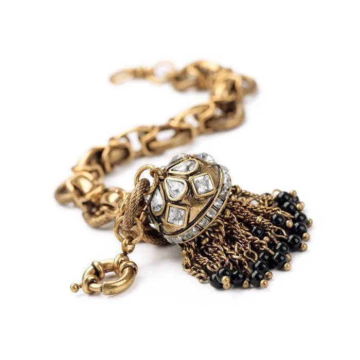 Antique Gold Color Tassel Bracelet Bangles