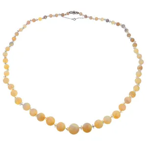 Antique Opal & White Topaz Bead Necklace