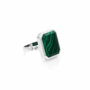 Athena / Ring / Green Malachite   Silver
