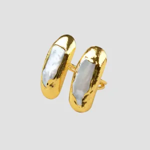 Baroque Pearl Double Pill Ring