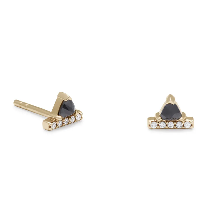Bea Stardust Stud - Yellow Gold & Black Diamond