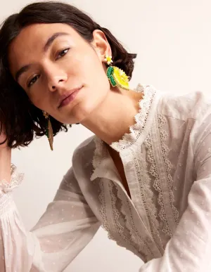Beady Motif Earrings-Lemons