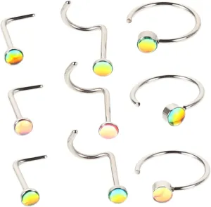 Beaupretty 1 Set Cute Nose Rings for Women Gradient Color Shaped Nose Studs Comfortable and Safe Ear Piercing Jewelry for Everyday Wear and Gifting